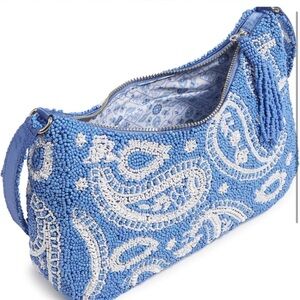 Vera Bradley Mini Frannie Shoulder Blue Beaded Women's Bag